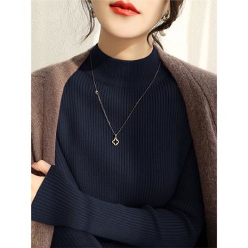 秋冬2025新款絕美半高領內搭針織打底衫女裝長袖高級慵懶獨特毛衣