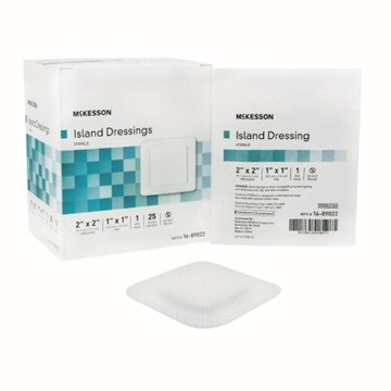 Adhesive Dressing McKesson 2 X 2 Inch Polypropylene / Rayon Square White Sterile White Case of 100 by McKesson