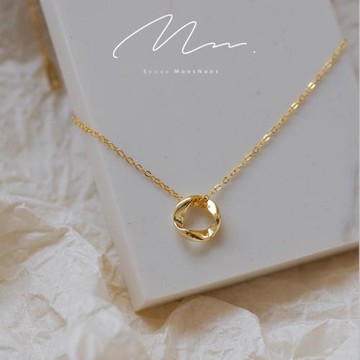 旋轉華爾茲金色925純銀女項鏈