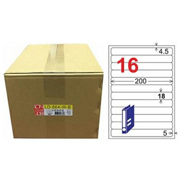 龍德 16格 白色 A4 三用電腦標籤 18x200mm 1000張 /箱 LD-865-W-B｜領券最高折$220