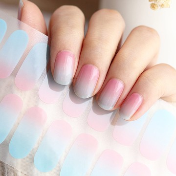 【Lunacaca凝膠指甲貼】C00940 藍粉繡球花 輕鬆拆除|不傷真甲