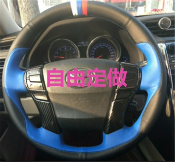專用于霸道漢蘭達新卡羅拉RAV4雷凌凱美瑞銳志手縫真皮方向盤把套