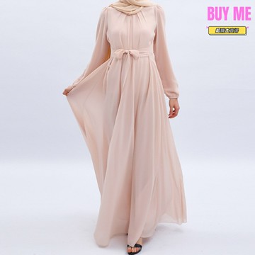 【顯瘦飄逸】雪紡連衣裙 長裙 連衣裙 大碼女裝 純色長裙 夏季裙子 高腰設計 垂感面料 度假通勤兩穿