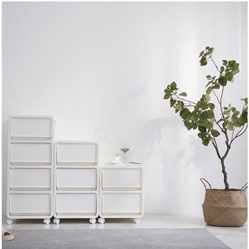 韓國INS風多層收納柜抽屜式零食收納箱收納柜帶滾輪床頭柜置物架