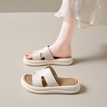 專柜款法式復古包頭拖鞋女2025新款夏季真皮一腳蹬豬籠平底涼拖鞋