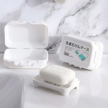 旅行便攜式雙層瀝水肥皂盒(附瀝水托盤)-3入 單一規格