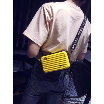 時尚清新麻將迷你行李箱網紅手機小包包質感斜挎硬殼小方包盒子包