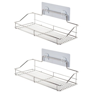 小麥購物 不鏽鋼收納架 矮款 G144 30 x 12.5 x 6cm 309g  2個  不鏽鋼色