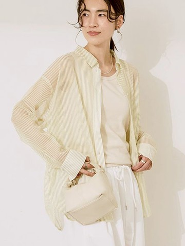 透明網眼落肩長袖襯衫(0H000004000) - AMERICAN HOLIC