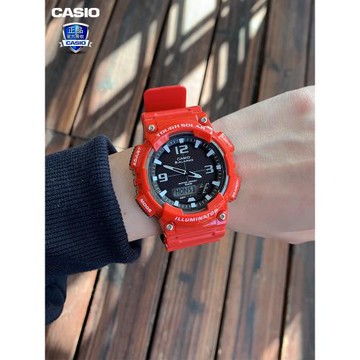 CASIO卡西歐手表男女情侶學生防水夜光太陽能光能石英男表AQ-S810