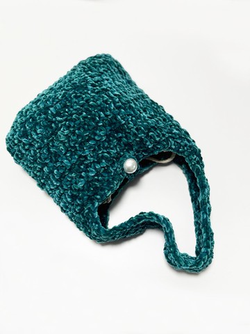 鈎織絲絨側孭袋