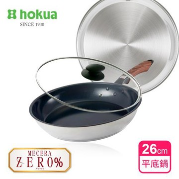 【日本北陸hokua】Mecera Zero陶瓷IH三層複合金不沾平底鍋26cm(含蓋)