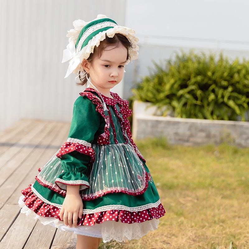 ワンピース 子供 ロリータ キッズ 長袖 メイド ロリータ服 洋服 秋冬