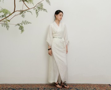 【淨白之境云裳】 城市遊牧風/藏族元素仙氣連衣裙