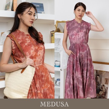 現貨【MEDUSA 曼度莎】雲彩天絲棉無袖長洋裝 - 2色（M-XL）｜休閒洋裝 天絲長洋裝