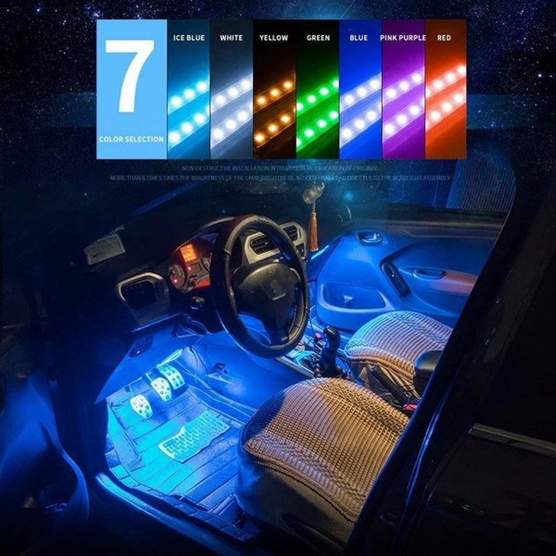 Led 車 フットランプ周囲光 Rgb Usb App ワイヤレスリモート音楽 自動車内装 装飾ネオン雰囲気ライト 通販 Lineポイント最大0 5 Get Lineショッピング