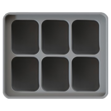 MOYUUM 白金矽膠副食品分裝盒 6格 特殊盒蓋雙層防漏圈設計 多用途製冰備料  質感灰  360ml  1個