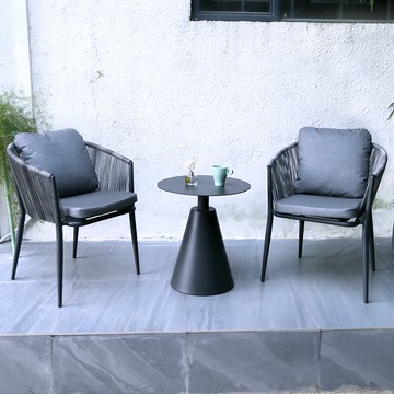 北歐戶外編藤桌椅家用客廳別墅陽臺三件套簡約現代庭院編繩餐桌椅