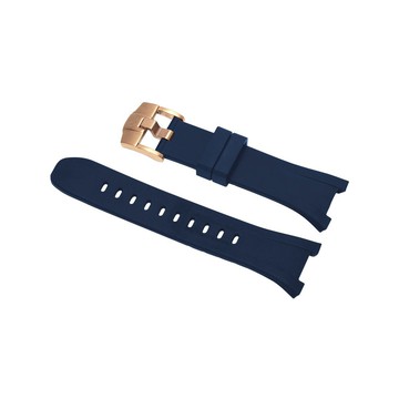 Apple Watch 40mm 41mm RB-BL 玫瑰金錶扣 藍橡膠錶帶