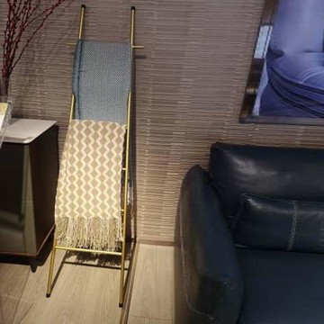 99CH金色架毛巾浴室衛生間鐵藝免打孔抹布瀝水收納杆廚房落地簡單