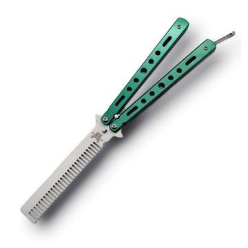 蝴蝶梳子 蝴蝶甩梳 不鏽鋼 蝴蝶刀 蝴蝶甩刀 折疊梳 摺疊 梳子 練習刀 未開刃【DQ340】 123便利屋