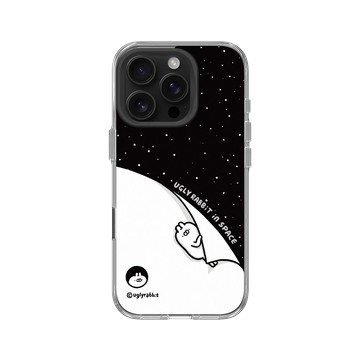 iPhone 16 Pro Clear Case（相機按鈕） 透明 - Ugly Rabbit 醜白兔 - 宇宙休眠中