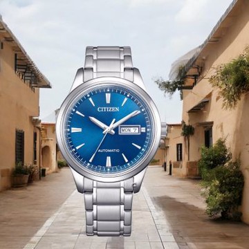 CITIZEN 星辰 Mechanical 經典簡約機械腕錶 男錶 手錶 聖誕節 禮物-40mm藍 NY4058-79L