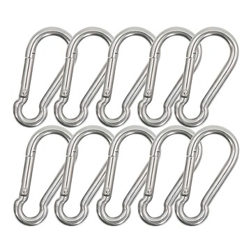 i-cores 鋼製合金登山扣 10入  長 60mm x 厚 6mm  10個  銀色