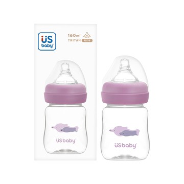 優生真母感TRITAN奶瓶寬口徑160ml-白海豚