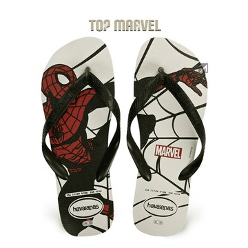 havaianas 2026新品✨Top Marvel Logomania 黑白蜘蛛人 男鞋 人字拖 男拖鞋 夾腳拖鞋