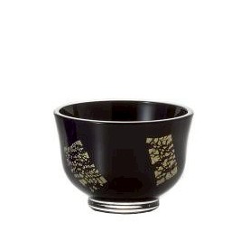 日本津輕 黑色金箔清酒杯 70ml 德利金箔黑色 清酒杯 1入 金益合玻璃器皿