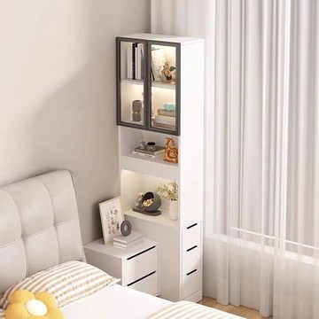 免運 沙髮側邊櫃 現代簡約邊桌 小茶幾邊幾 極窄夾縫柜沙發靠墻超窄實木側邊柜臥室床邊床頭柜高款側面抽拉柜 沙髮邊櫃