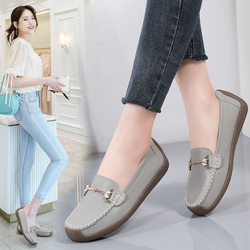 ✨下殺價✨韓版女式西莫卡鞋 透氣休閒平底鞋 套穿鞋 舒適防滑女鞋 蝸牛底套腳鞋 媽媽鞋 平底女鞋 樂福鞋 大尺碼女鞋