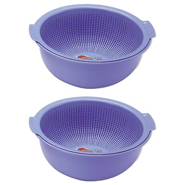 GIMI 吉米 如意籃 顏色隨機 大尺寸收納籃 附把手瀝水孔設計  2個  大(34 x 32 x 14.5cm)