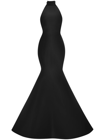 Oscar de la Renta - Bow-embellished silk halterneck gown - women - Silk/Polyester - 14 - Black