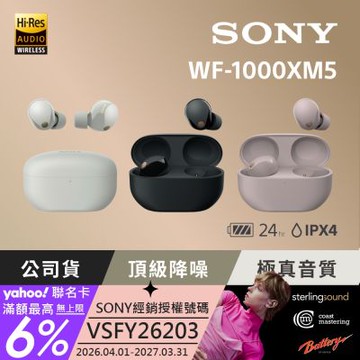 SONY WF-1000XM5 真無線 主動式降噪耳機