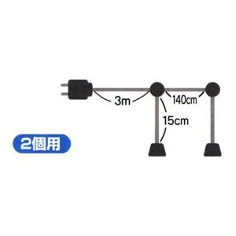 9028 提灯（ちょうちん）用ソケット（2個用） コンセント長さ3m 各ソケット間140cm 吊り下げ部長さ15cm LINEショッピング