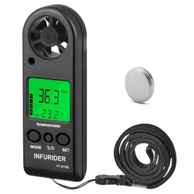 BTMETER デジタル風速計 風量計 風力計 風温と風量測定器 風向風速計