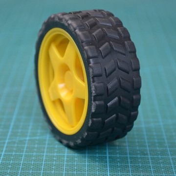 究其科技 130電機適配優質橡膠車輪 機器人 智能小車 車輪