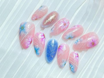 穿戴甲/穿衫甲/手工繪製/春意盎然