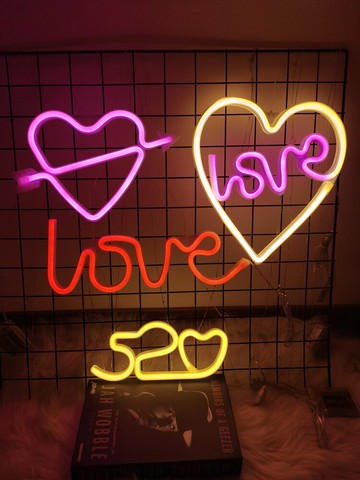 led網紅霓虹燈氛圍小彩燈情人節后備箱求婚驚喜裝飾七夕房間布置