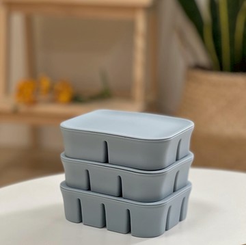 【寶寶市集】寶寶市集 超強兒童副食品分裝盒 副食品盒 副食品保鮮盒 - 莫蘭迪藍 (規格任選)