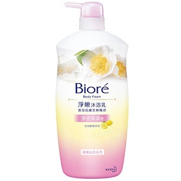 蜜妮Biore淨嫩沐浴乳-淨亮保濕型-優雅山茶花香1000g【愛買】