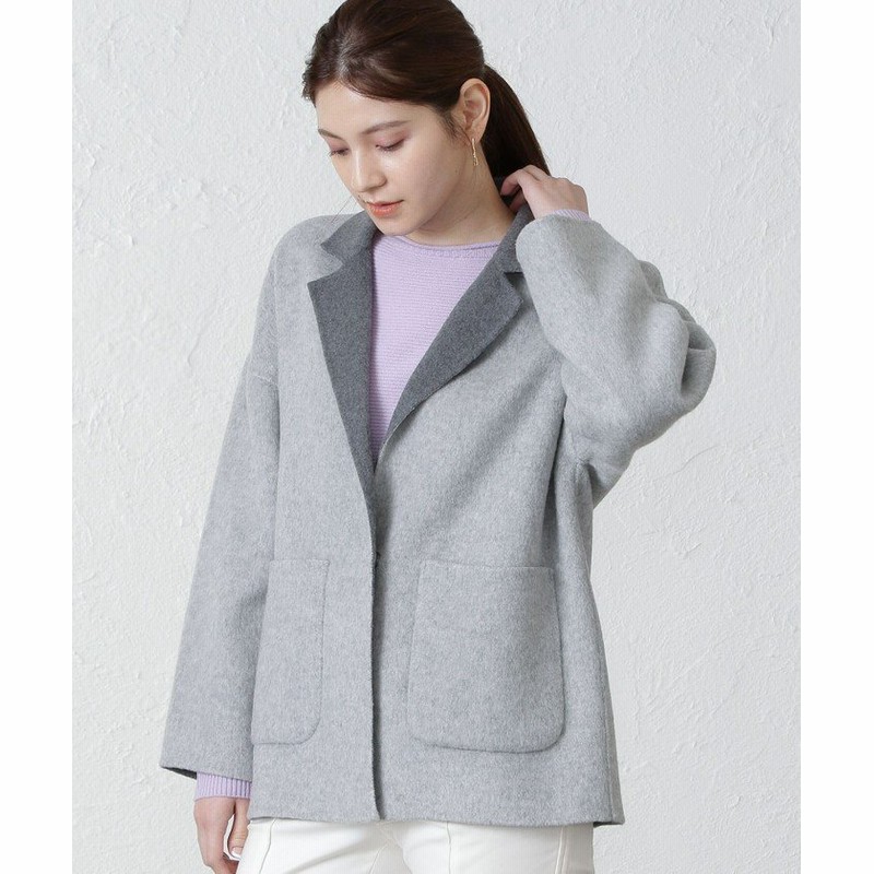 Epoca The Shop エポカ ザ ショップ ラムリバーショートコート レディース グレー1 通販 Lineポイント最大get Lineショッピング