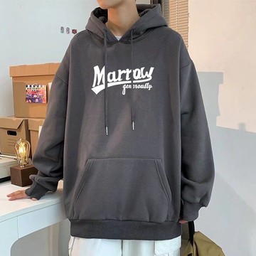 臺灣出貨 男女休閒款 長袖帽踢套頭版 休閒印花 刷毛加絨款 尺寸M-8XL 百搭日常上衣 秋冬外出穿搭秋冬衣服 K0OA