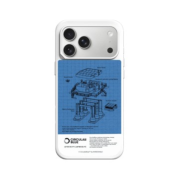 iPhone 17 Pro Max SolidX 白 - CircularBlue - 淨海藍圖