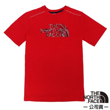 【The North Face】男 彈性透氣VaporWick短袖圓領T恤/大尺寸品牌標識/A9SW-682 紅
