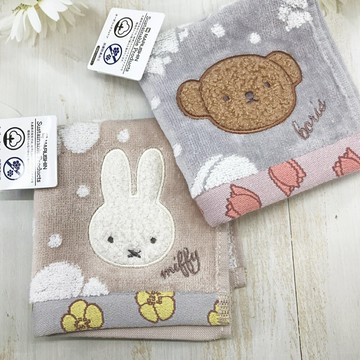 日本 miffy 米飛兔 米菲兔 花朵系列 100%綿 手帕｜小鶴日貨