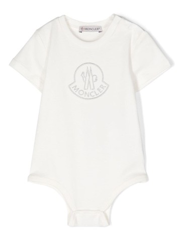 Moncler Enfant - logo-embroidered body - kids - Cotton - 3-6 mths - White