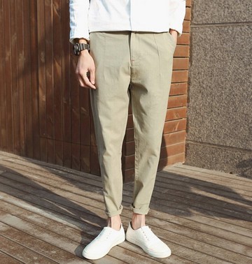 【JP.美日韓】 韓國 3D 亞麻 彈性 工作褲   休閒褲 版型褲